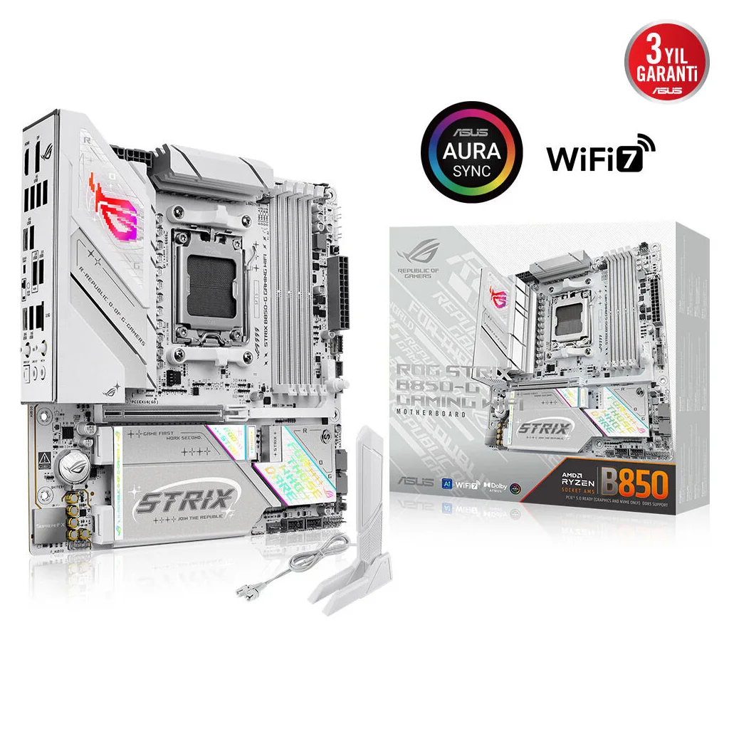 ASUS ROG STRIX B850-G GAMING WIFI, 4xDDR5, 4x M2, HDMI, DP, 2xType-C, Wi-Fi 7, Bluetooth v5.4, AM5 Soket GAMING Anakart