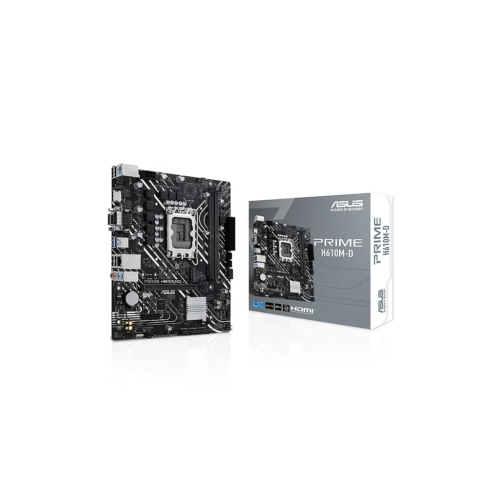 ASUS PRIME H610M-D, 2xDDR5, M.2, D-SUB, HDMI, RS232 Port, 12-13.14.Nesil, LGA1700 Soket, Anakart