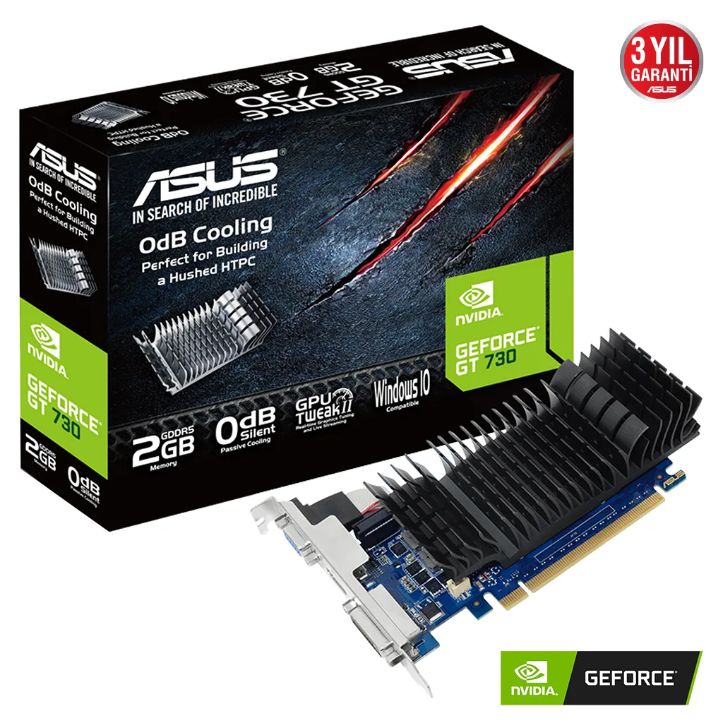 ASUS GT710-SL-2GD5-BRK-EVO 2Gb DDR5 64Bit 1xD-SUB 1xHDMI 1xDVI