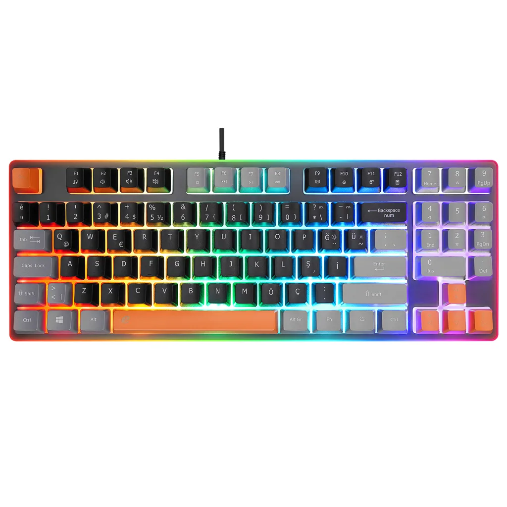 ACER eMachines, EAK216, Siyah, USB Kablolu, Rainbow Backlight, Membran Renkli Tuşlar, Türkçe Q, 90 Tuşlu, Gaming Klavye