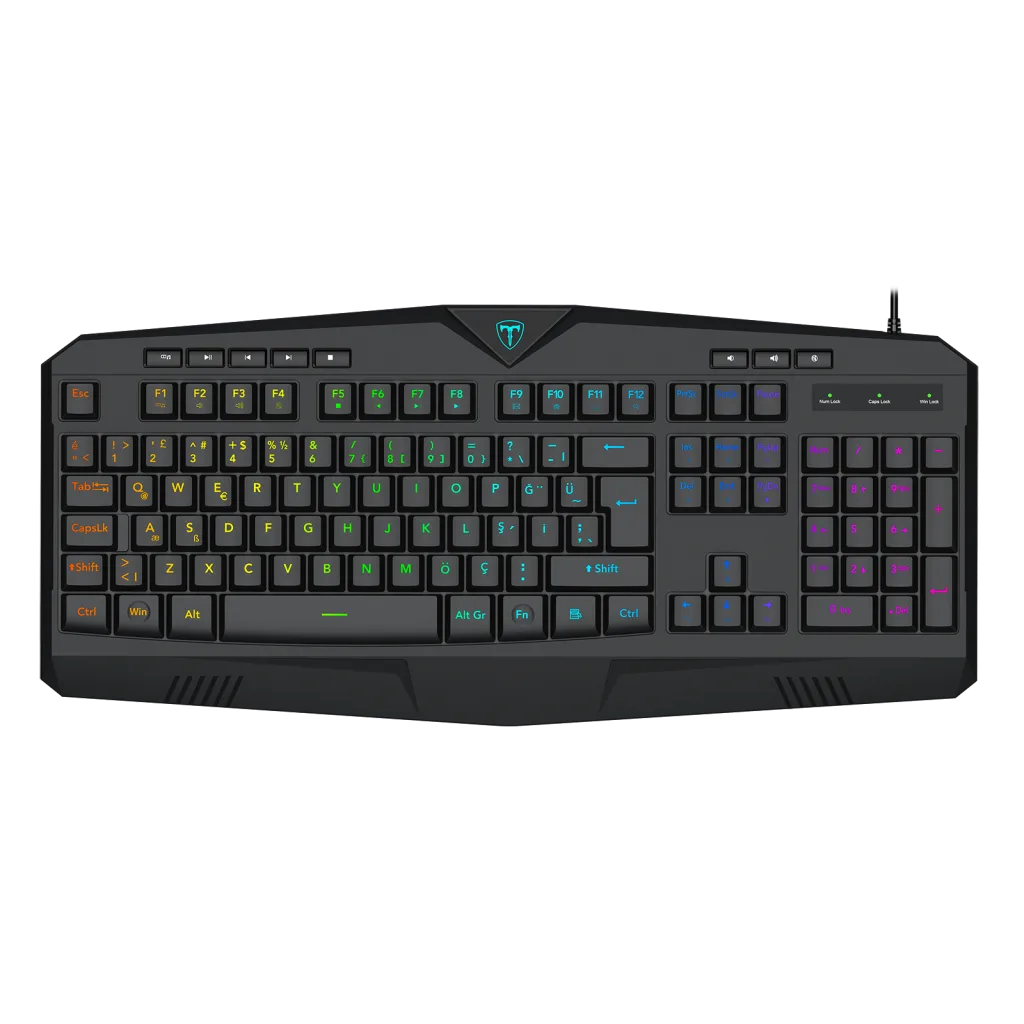 T-DAGGER TK205, SUBMARINE, USB Kablolu, Türkçe Q, RGB Backlight, Membran Tuşlar, 104 Tuşlu, Multimedya, Gaming Klavye
