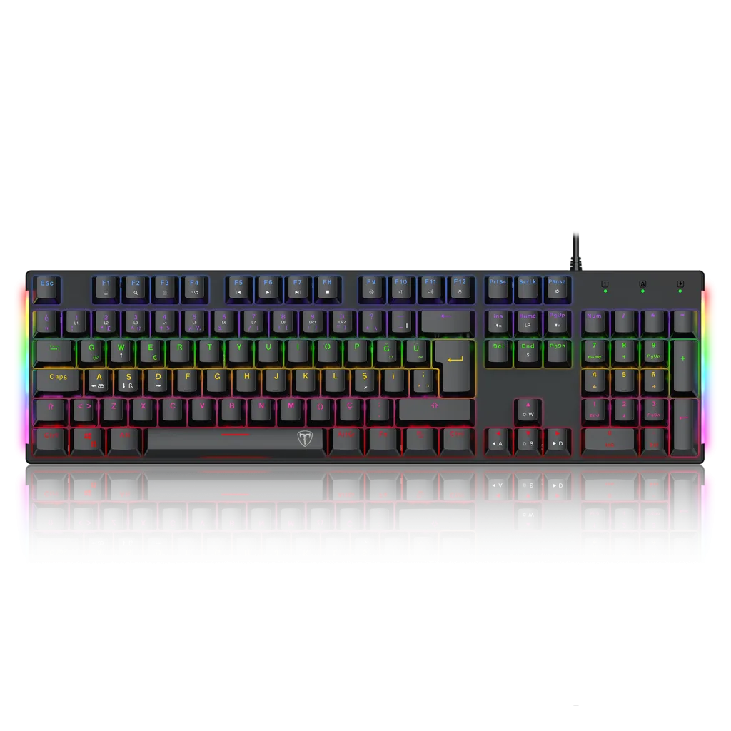 T-DAGGER T-TGK310-BL, NAXOS, USB Kablolu, Türkçe Q, Rainbow Backlight, Blue Mekanik Switch, 104 Tuşlu, Gaming Klavye