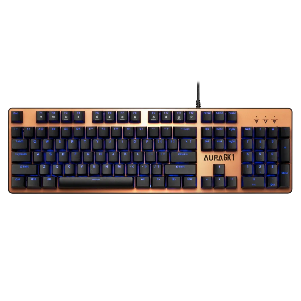 GAMDIAS AURA GK1, USB Kablolu, İngilizce, Rainbow Backlight, Red Mekanik Switch, Bronz Edition, Gaming Klavye