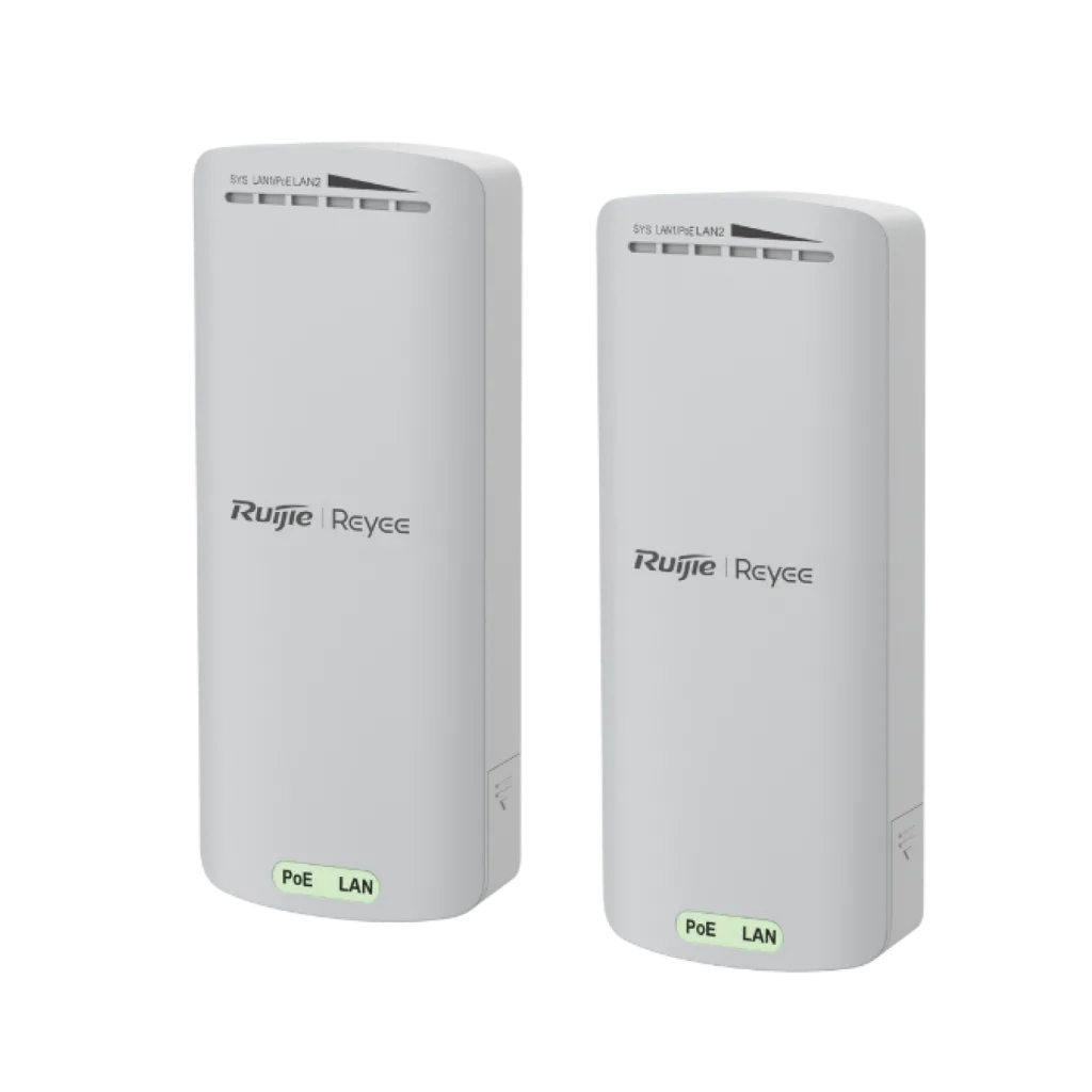 RUIJIE Reyee RG-EST100-E, 2Port, 300Mbps, 2.4Ghz, Pasif PoE, Dış Ortam, Noktadan Noktaya PTP, Acces Point, Kutu İçeriği 2 Adet, (500m)