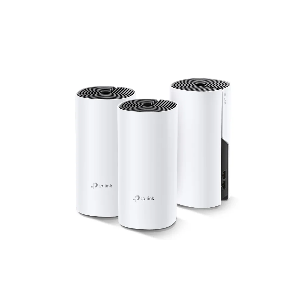 TP-LINK DECO-E4, AC1200, Üçlü Mesh, 1200Mbps, Dual Band, 2Port Megabit Lan, 370m2 Çekim Alanı, Router, Geniş Alan İntern