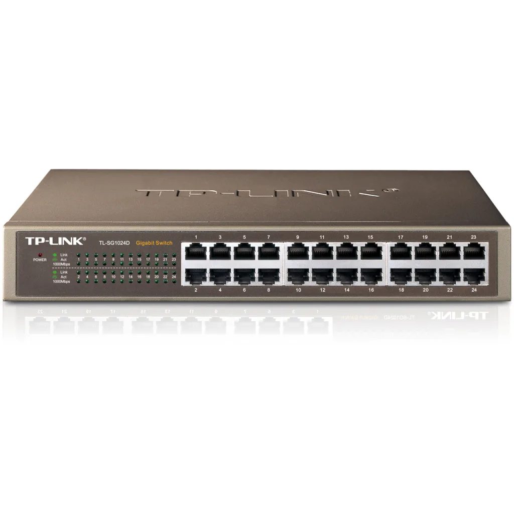 TP-LINK TL-SG1024D, 24 Port, GigaBit, Yönetilemez, Metal Kasa, Rackmount Switch