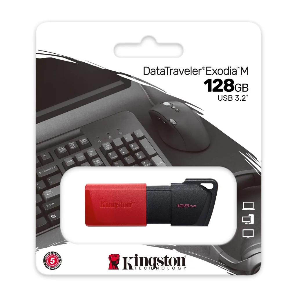 KINGSTON DTXM/128GB USB 3.2 DataTraveler Exodia Flash Bellek (Siyah-Kırmızı)
