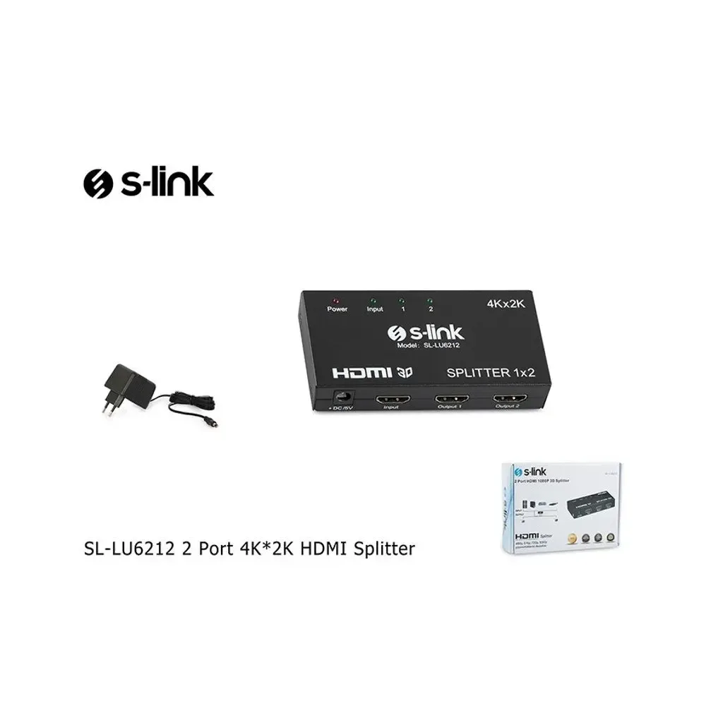 S-LINK SL-LU6212, HDMI Çoklayıcı, 1Giriş, 2Çıkış, (1PC-2Monitör)