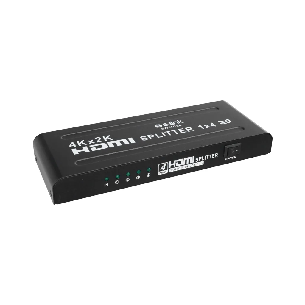 S-LINK SW-KC34, HDMI Çoklayıcı, 1Giriş, 4Çıkış, (1PC-4Monitör)