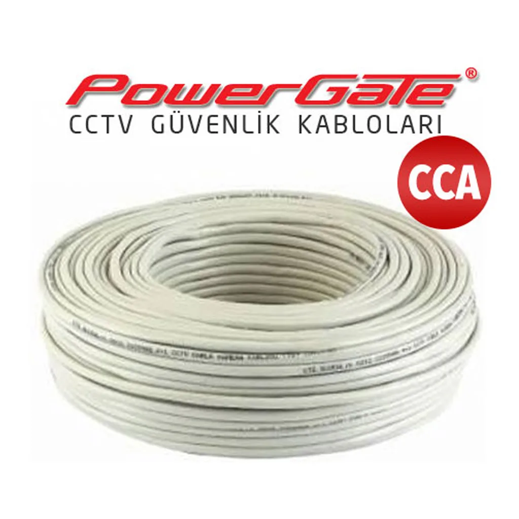 PowerGate CELL 74mt, 2+1 (2x0,22+0,25) CCA %40 Bakır Alışımlı, CCTV Güvenlik Kablosu