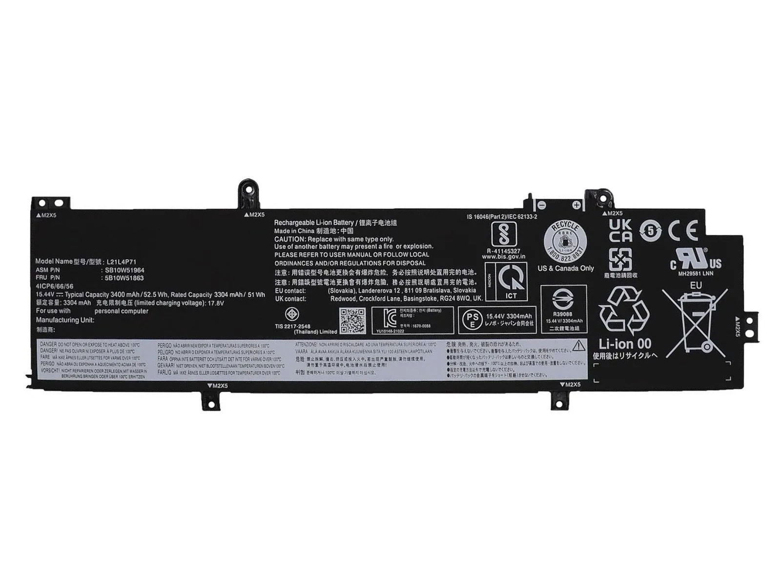 RETRO Lenovo ThinkPad T14 Gen3, L21L4P71 Notebook Bataryası - 4 Cell