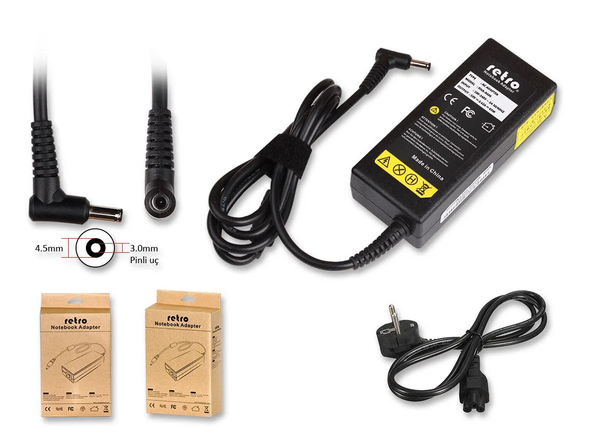 RETRO Asus 19V 3.42A 65W Pinli Uç Notebook Adaptör RNA-AS06