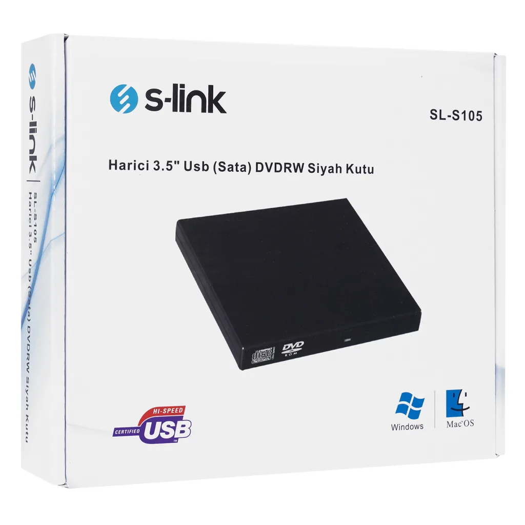 PIONEER BDR-TD05, 12.7mm, Blu-Ray/DVD/CD Writer. S-LINK SL-S105 Harici Kutu ile Birlikte Taşınabilir USB Optik Yazıcı
