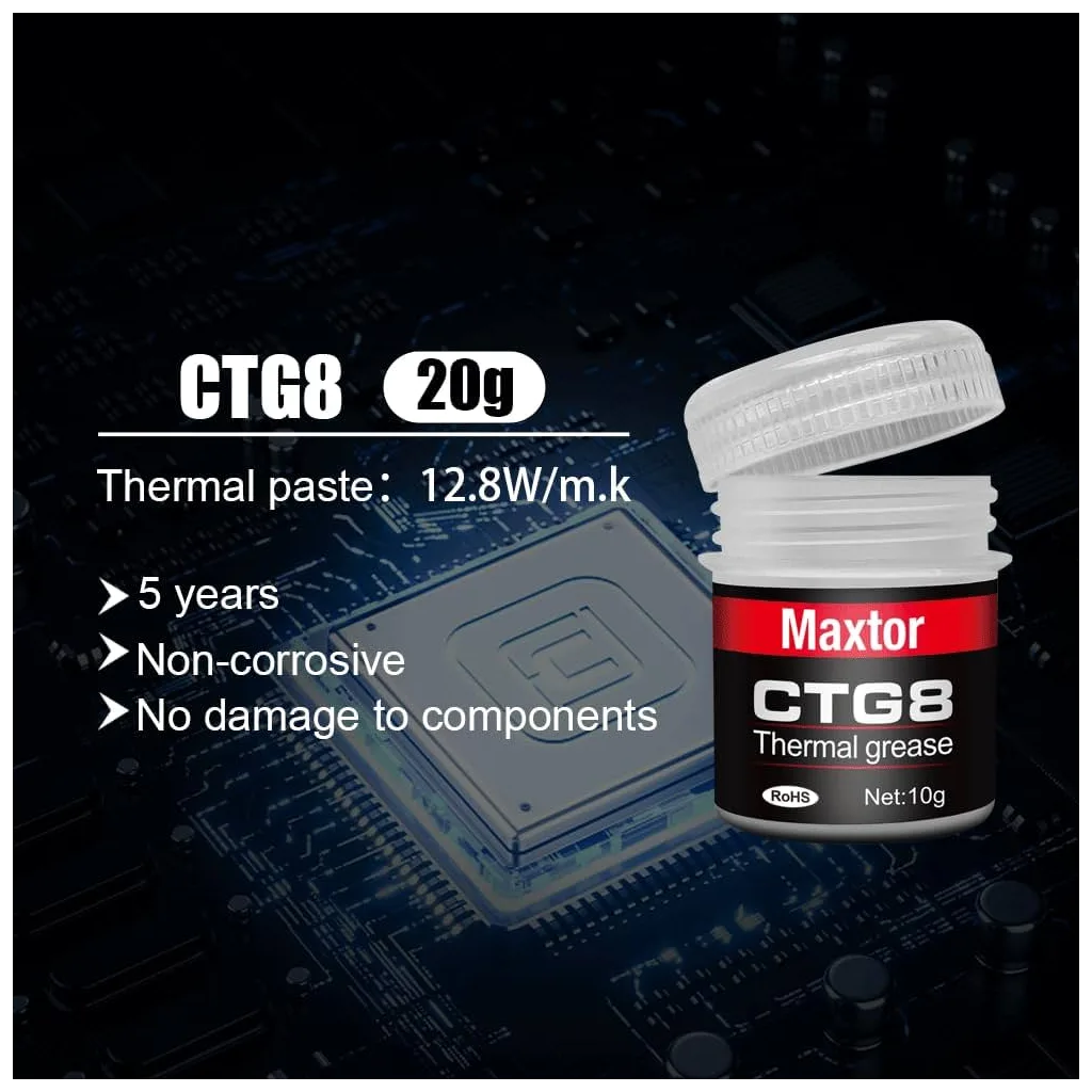 MAXTOR CTG8, 20Gram, Yüksek Performanslı, Termal Macun, Termal İletkenlik: 12.8W/mK