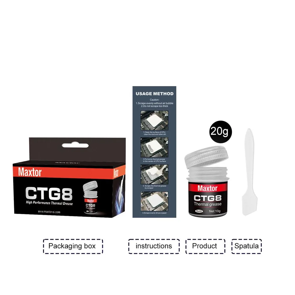 MAXTOR CTG8, 20Gram, Yüksek Performanslı, Termal Macun, Termal İletkenlik: 12.8W/mK