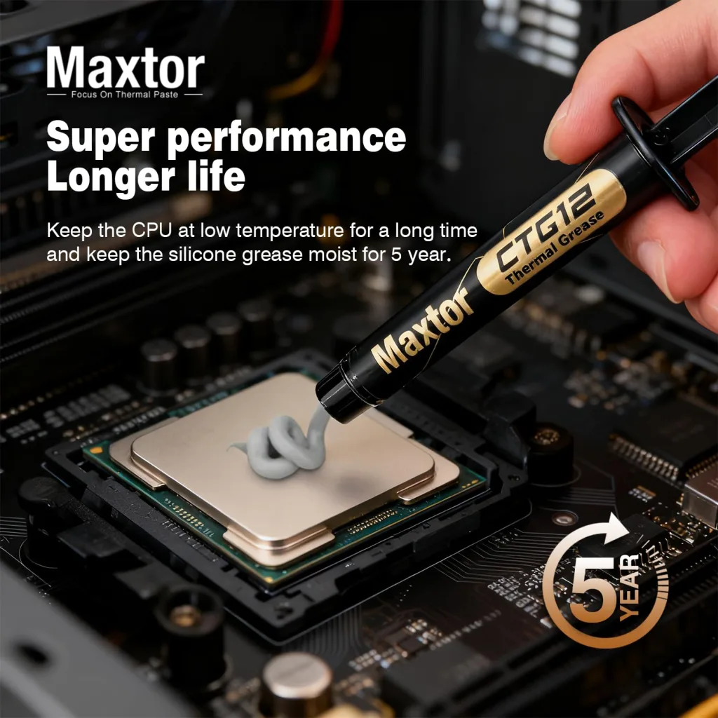 MAXTOR CTG12, 4Gram, Yüksek Isı İletkenliği, Termal Macun, Termal İletkenlik: 18W/mK