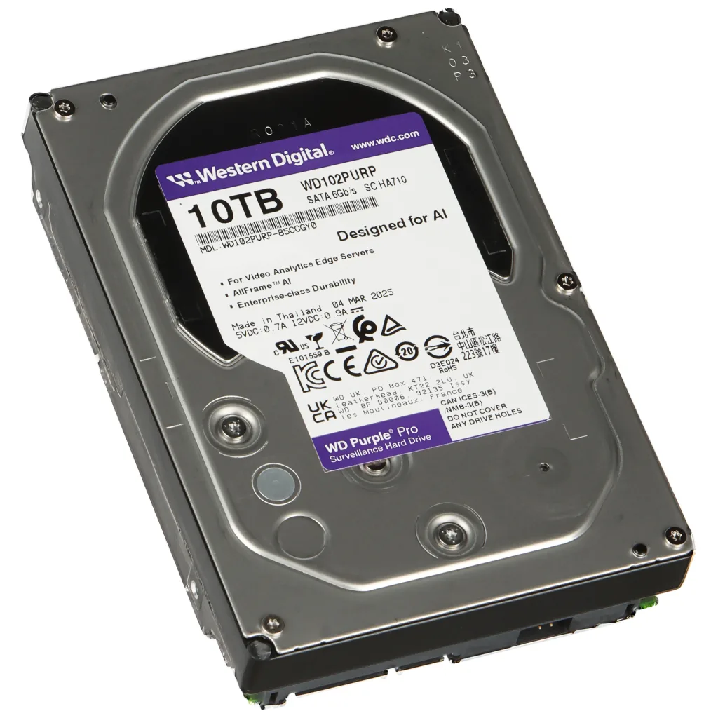 WD PURPLE PRO, WD102PURP, 3,5" 10TB 512mb, 7200 Rpm, 7/24 Güvenlik HDD (Türkiye Distribütörü Garantili)