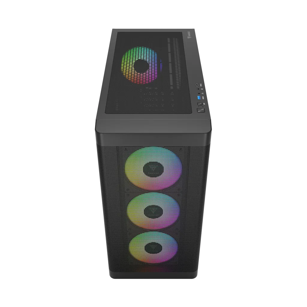 GAMDIAS ATHENA M3, 850W, 80+ Bronze, Tempered Glass, Type-C, Mesh Ön Panel, ARGB, ATX, GAMING KASA