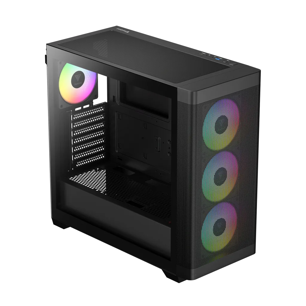 GAMDIAS ATHENA M3, 850W, 80+ Bronze, Tempered Glass, Type-C, Mesh Ön Panel, ARGB, ATX, GAMING KASA