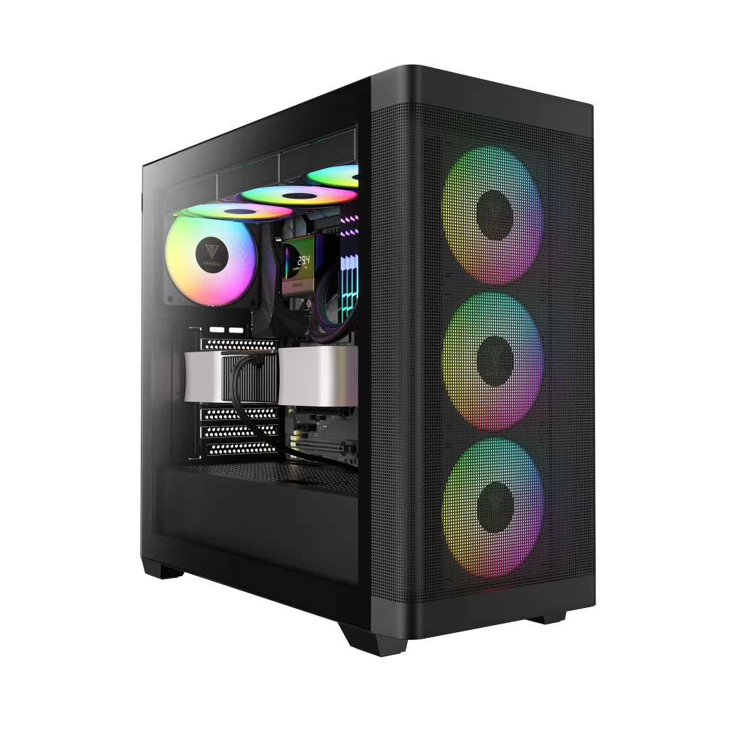 GAMDIAS ATHENA M3, 850W, 80+ Bronze, Tempered Glass, Type-C, Mesh Ön Panel, ARGB, ATX, GAMING KASA