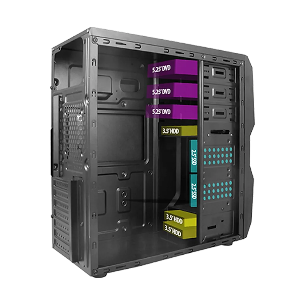 VENTO TA-K61 Mid Tower, 750W 80+ Siyah, ATX Kurumsal KASA