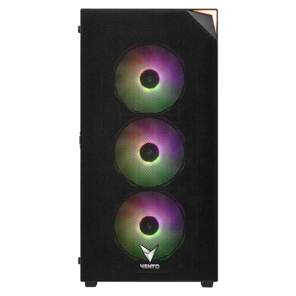 VENTO VG3400S, 650W, 80Plus, Siyah, Temperli Cam, RGB, ATX, Tower, GAMING KASA