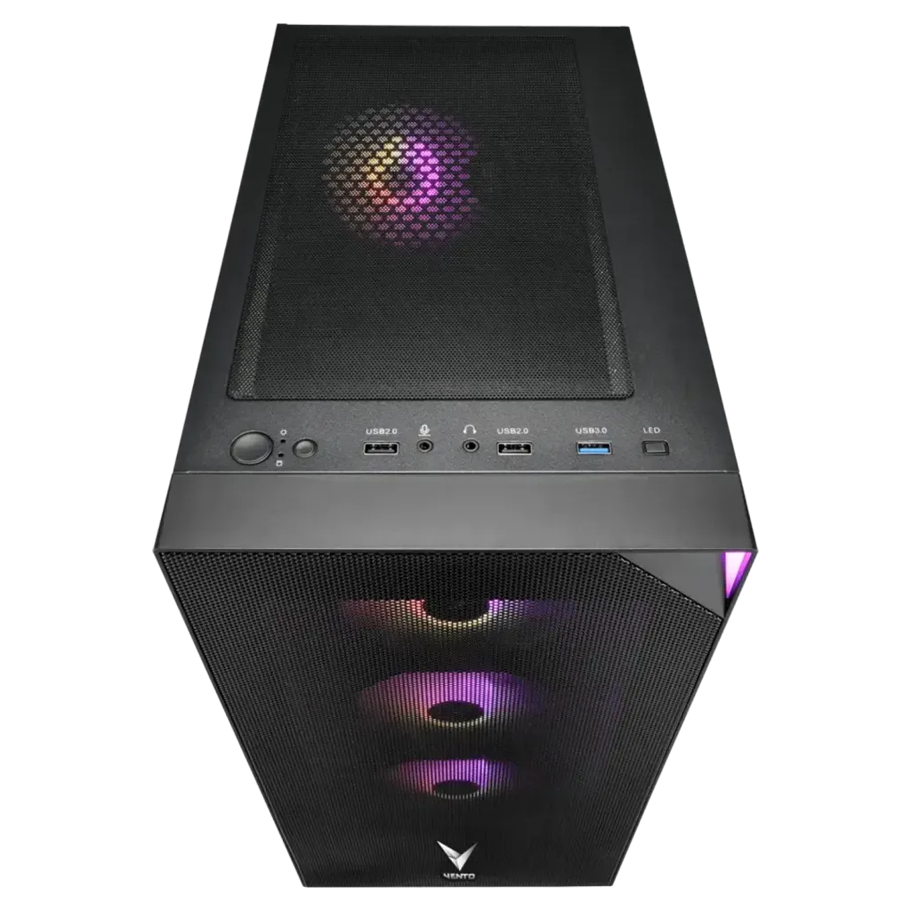 VENTO VG3400S, 650W, 80Plus, Siyah, Temperli Cam, RGB, ATX, Tower, GAMING KASA