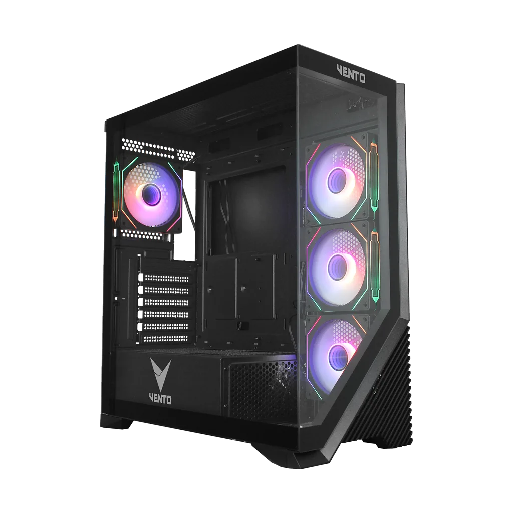 VENTO VG4202FLA, 850W, 80 Plus Siyah, Temperli Cam, RGB, Mesh, ATX, Akvaryum Tipi, GAMING KASA