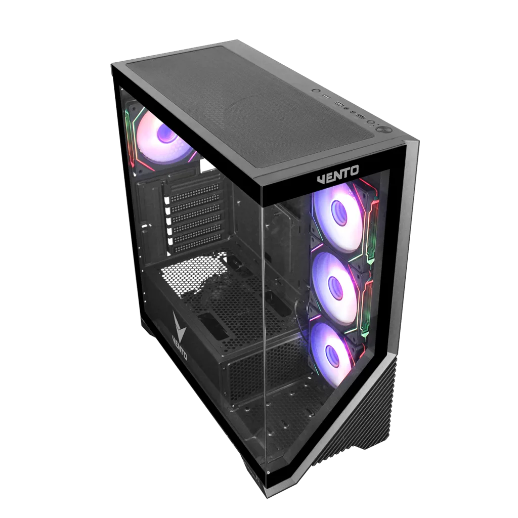 VENTO VG4202FLA, 850W, 80 Plus Siyah, Temperli Cam, RGB, Mesh, ATX, Akvaryum Tipi, GAMING KASA