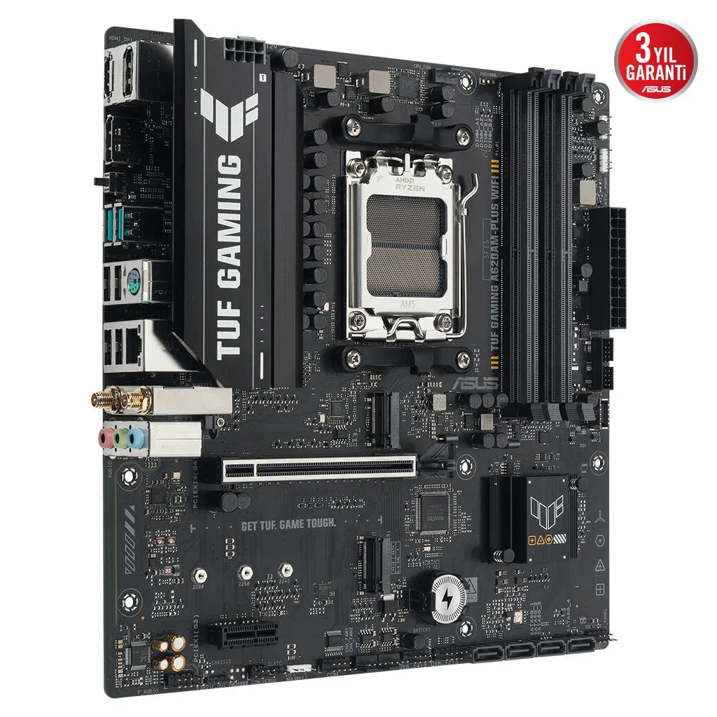 ASUS TUF GAMING A620AM-PLUS WIFI, 4xDDR5, 2x M.2, HDMI, 2xDP, Wi-Fi 6, Bluetooth v5.3, AM5 Soket GAMING Anakart