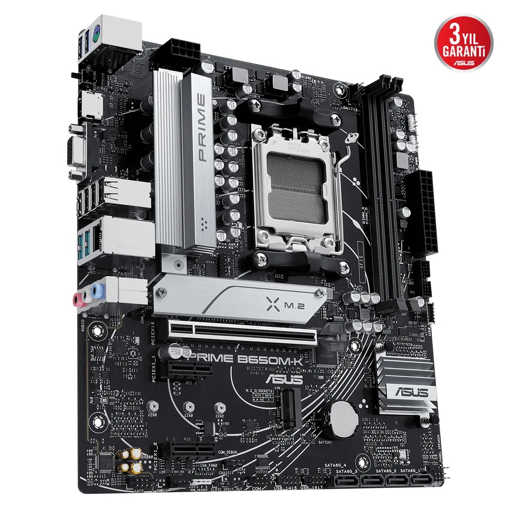 ASUS PRIME B650M-K, 2xDDR5, 2x M.2, D-SUB, HDMI, AM5 Soket Anakart