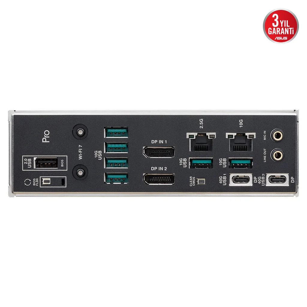 ASUS PRO WS TRX50-SAGE WIFI A, 4xDDR5, 4xM.2, HDMI, DP, Type-C, Wi-Fi 7, Bluetooth v5.4, TR5 Soket, CEB İş İstasyonu Ana