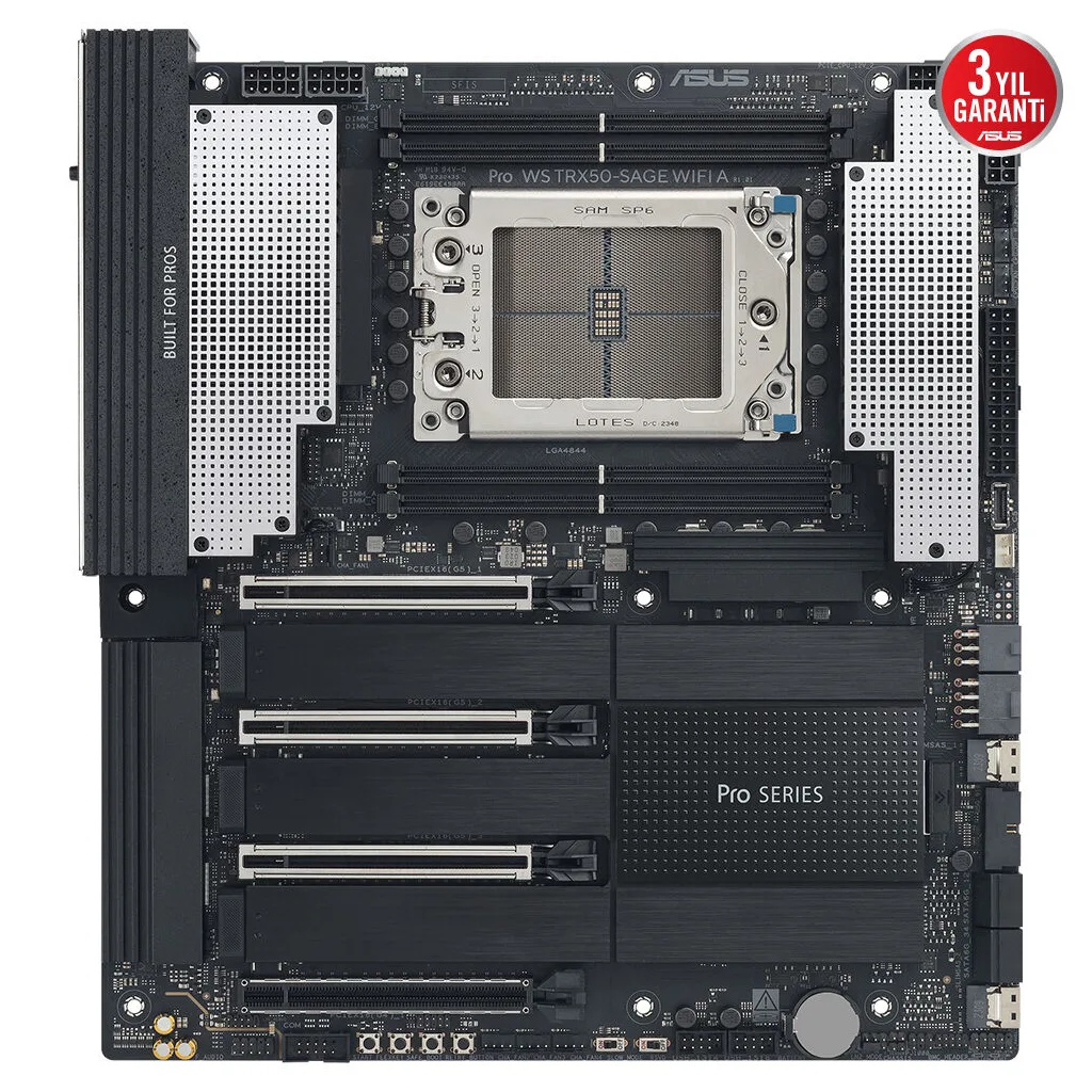 ASUS PRO WS TRX50-SAGE WIFI A, 4xDDR5, 4xM.2, HDMI, DP, Type-C, Wi-Fi 7, Bluetooth v5.4, TR5 Soket, CEB İş İstasyonu Ana