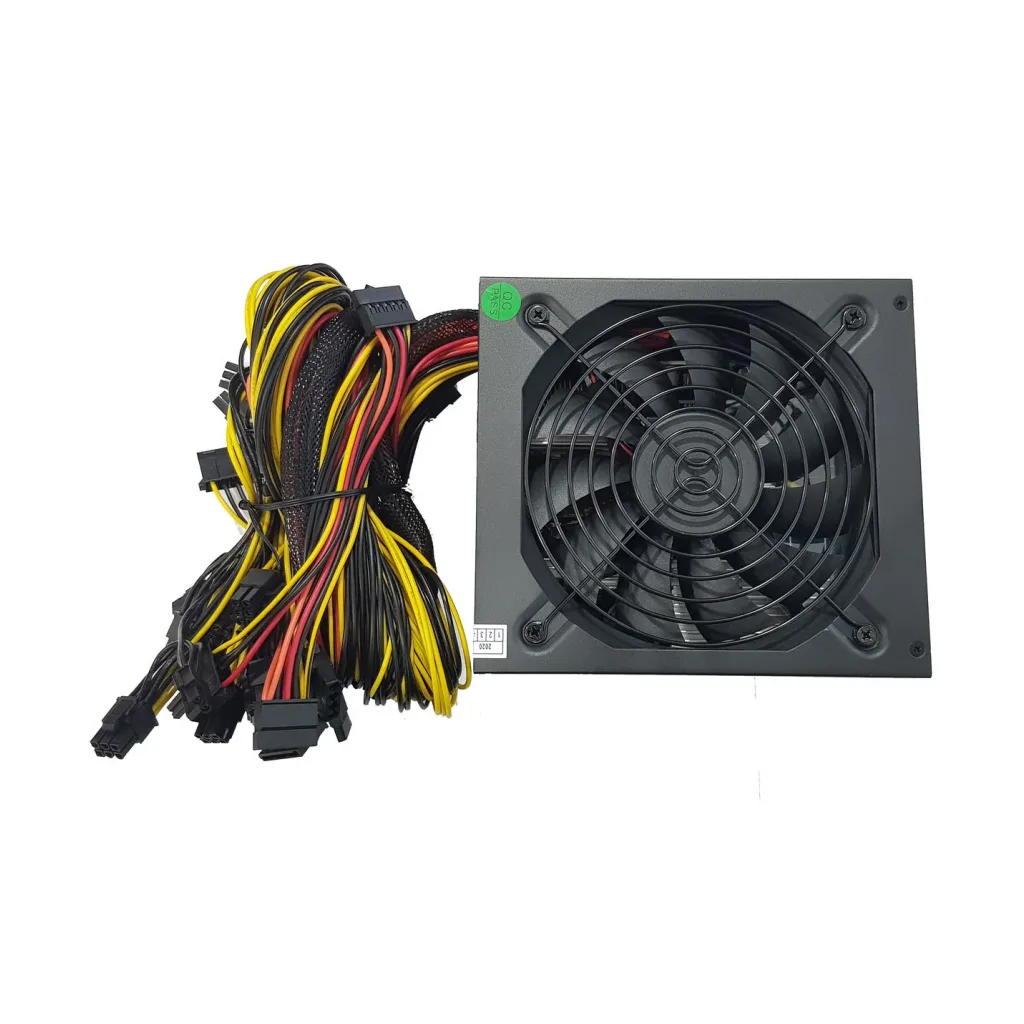 OLKO 2200, 2200W, 14cm Fan, 16xPCI-E 6+2Pin, 1x20+4Pin, 8xSata, ATX, Power Supply (PSU)
