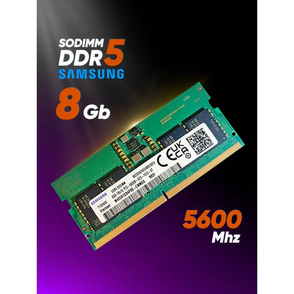 Samsung SAMSO5600/8, 8GB, DDR5, 5600MHz, CL46, 1.1V Notebook Ram (M425R1GB4PB0-CWM0D)