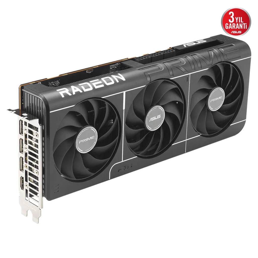 ASUS PRIME-RX9070XT-O16G, 16Gb, 256Bit, GDDR6, 1xHDMI, 3xDP, GAMING Ekran Kartı