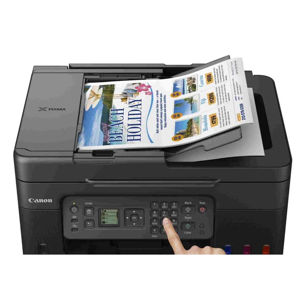 CANON PIXMA G4470, Renkli, Mürekkep Mega Tanklı, Yazıcı, Tarayıcı, Fotokopi, Fax, Wifi, Bulut, ADF, ORİJİNAL MÜREKKEP, T
