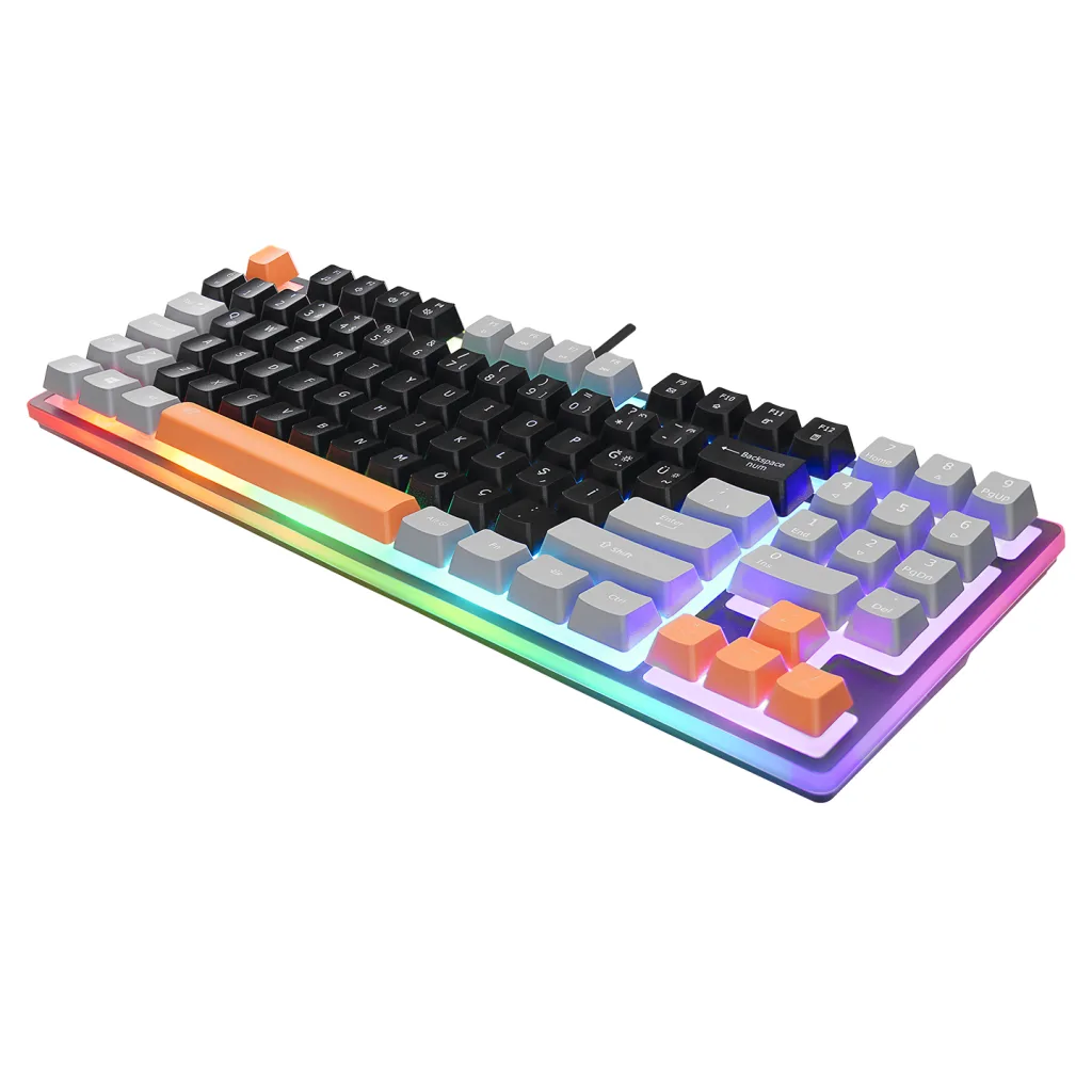 ACER eMachines, EAK216, Siyah, USB Kablolu, Rainbow Backlight, Membran Renkli Tuşlar, Türkçe Q, 90 Tuşlu, Gaming Klavye