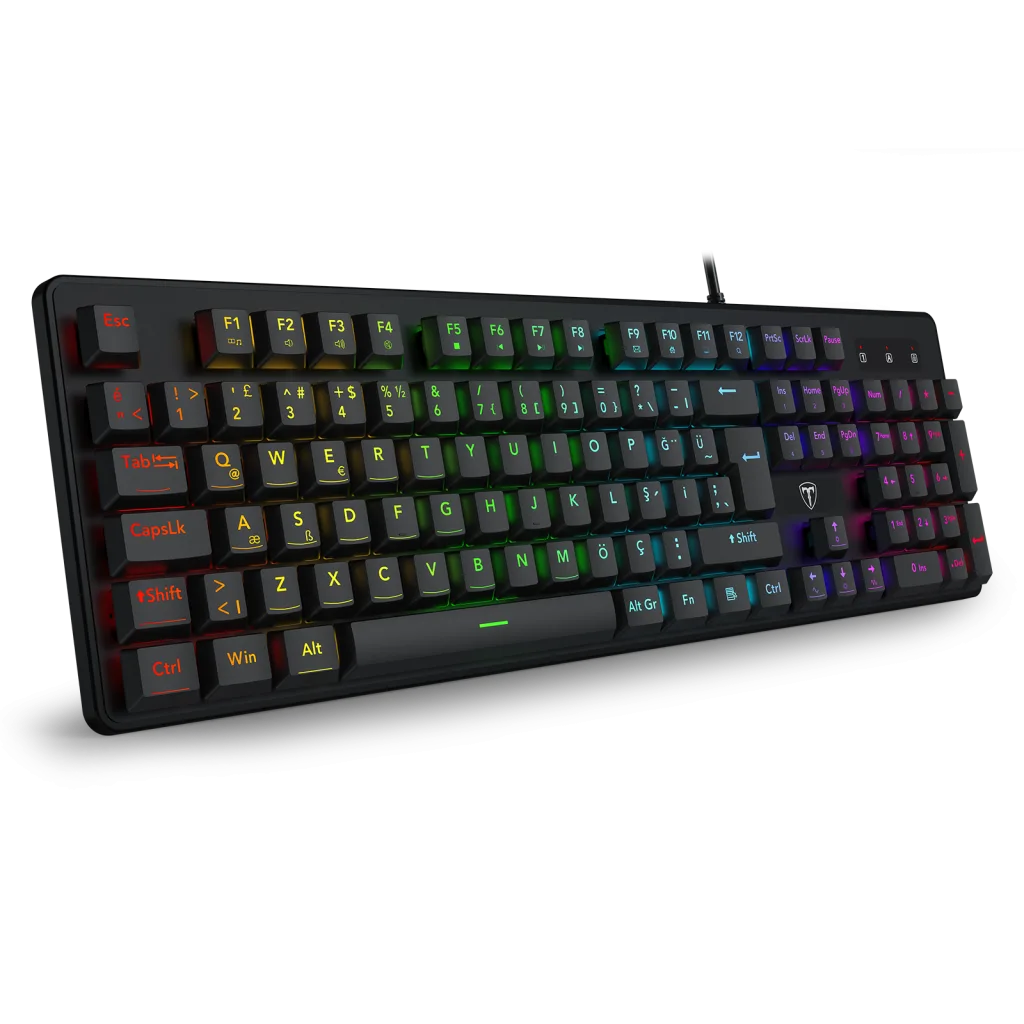T-DAGGER T-TGK207, VALRAV, USB Kablolu, Türkçe Q, RGB Backlight, Membran Tuşlar, 104 Tuşlu, Multimedya, Gaming Klavye