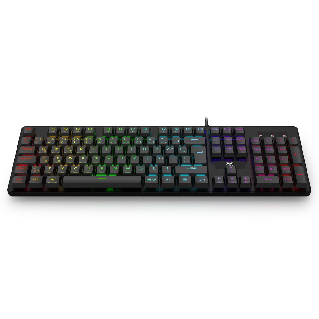 T-DAGGER T-TGK207, VALRAV, USB Kablolu, Türkçe Q, RGB Backlight, Membran Tuşlar, 104 Tuşlu, Multimedya, Gaming Klavye