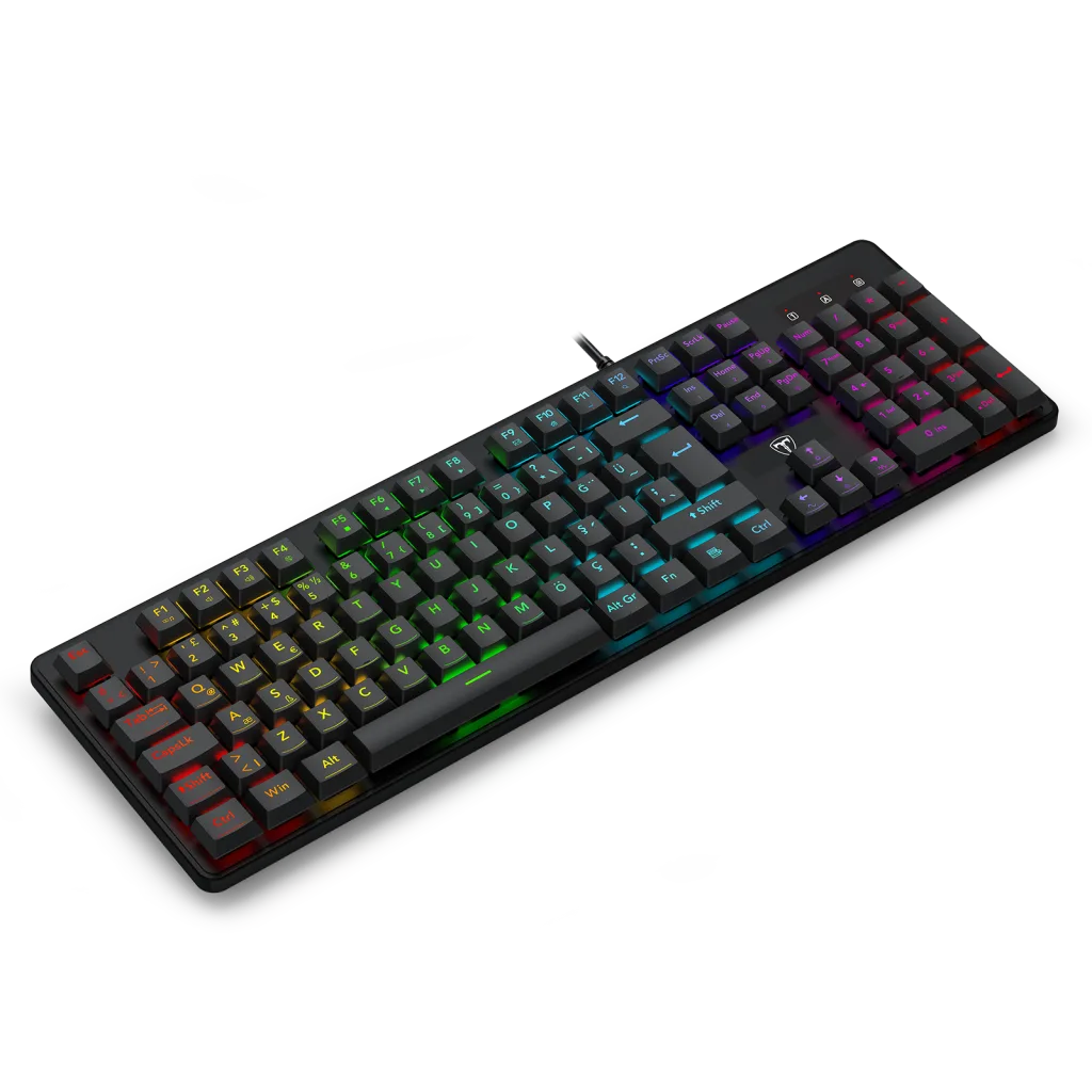 T-DAGGER T-TGK207, VALRAV, USB Kablolu, Türkçe Q, RGB Backlight, Membran Tuşlar, 104 Tuşlu, Multimedya, Gaming Klavye
