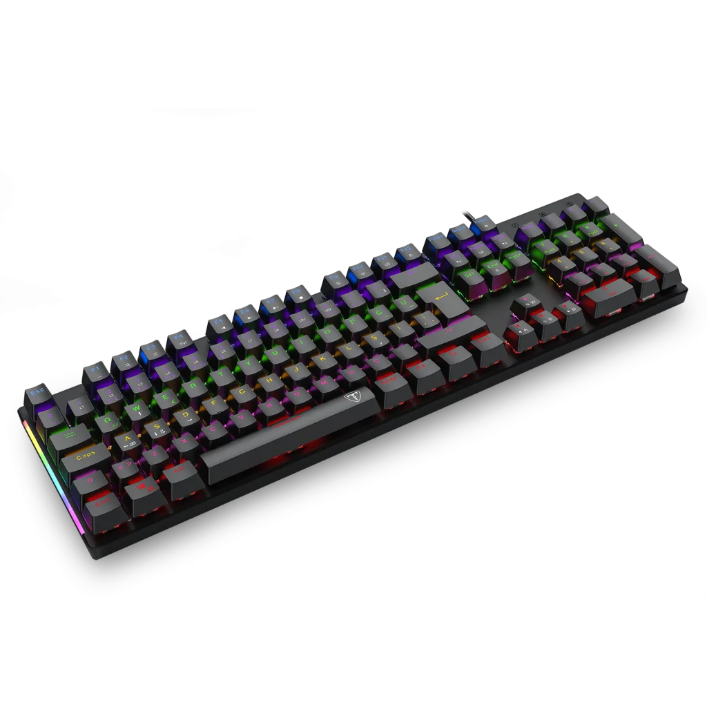 T-DAGGER T-TGK310-RD, NAXOS, USB Kablolu, Türkçe Q, Rainbow Backlight, Red Mekanik Switch, 104 Tuşlu, Gaming Klavye