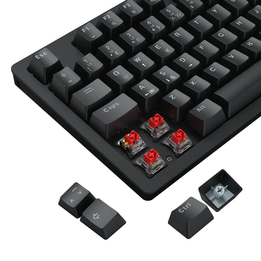 T-DAGGER T-TGK311-RD, BALI, USB Kablolu, Türkçe Q, Rainbow Backlight, Red Mekanik Switch, 87 Tuşlu, Gaming Klavye