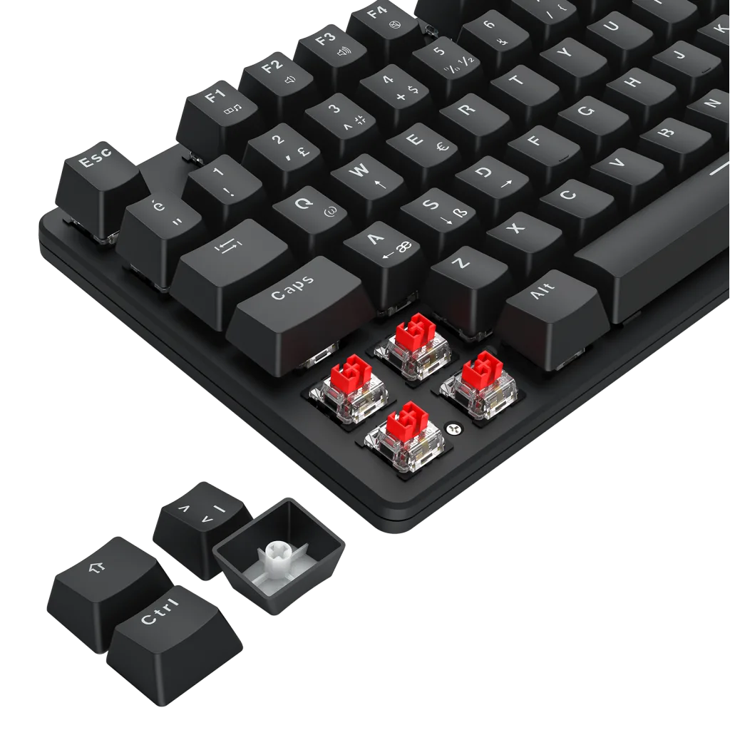 T-DAGGER T-TGK315-RD, BORA, USB Kablolu, Türkçe Q, RGB Backlight, Red Mekanik Switch, 87 Tuşlu, Gaming Klavye