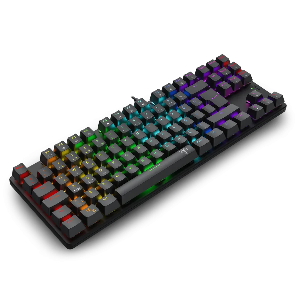 T-DAGGER T-TGK315-RD, BORA, USB Kablolu, Türkçe Q, RGB Backlight, Red Mekanik Switch, 87 Tuşlu, Gaming Klavye