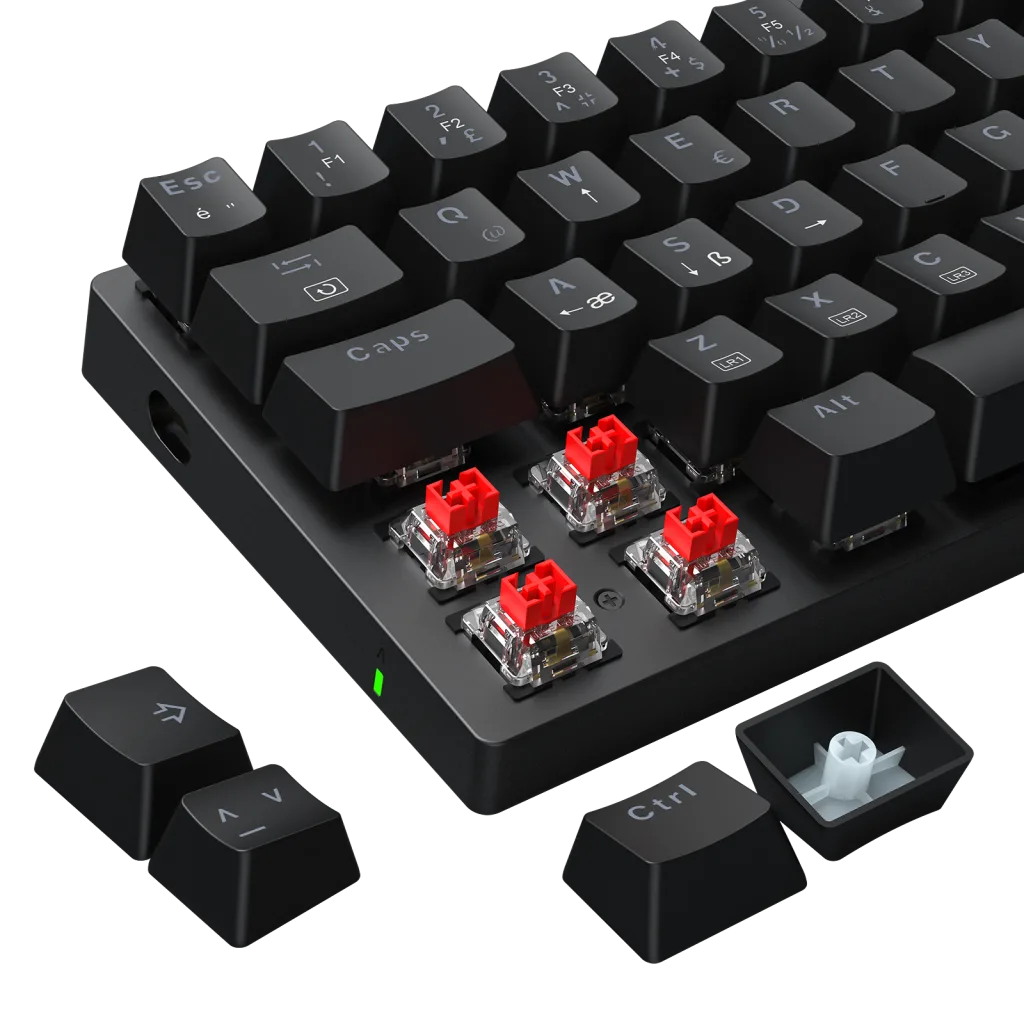 T-DAGGER T-TGK321-LIT, ARENA LITE, USB Kablolu, Türkçe Q, Rainbow Backlight, Red Mekanik Switch, 61 Tuşlu, Gaming Klavye