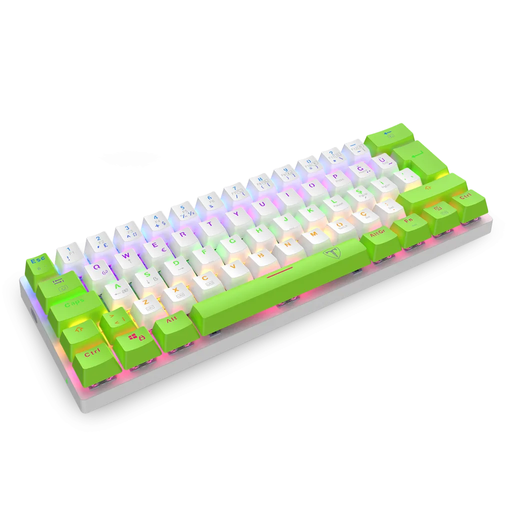 T-DAGGER T-TGK321WG-LIT, ARENA LITE, USB Kablolu, Türkçe Q, Rainbow Backlight, Red Mekanik Switch, 61 Tuşlu, Gaming Klav