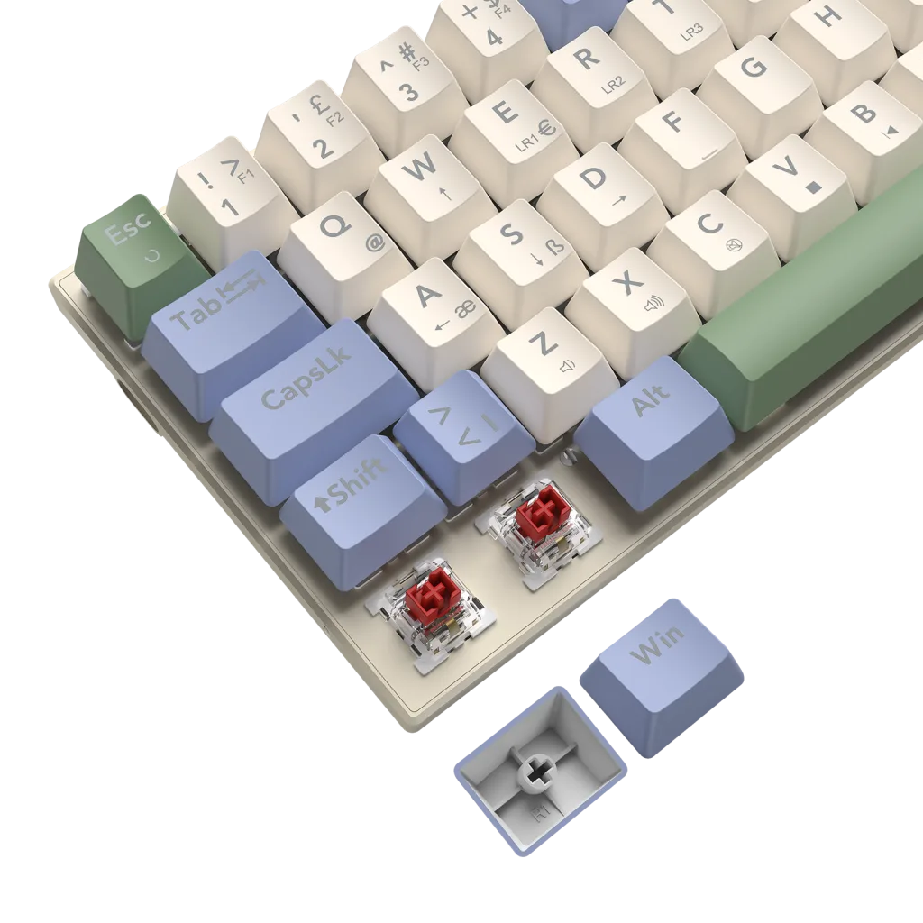 T-DAGGER T-TGK325BCG, VIATOR, USB Kablolu, Türkçe Q, Rainbow Backlight, Red Mekanik Switch, 68 Tuşlu, Gaming Klavye