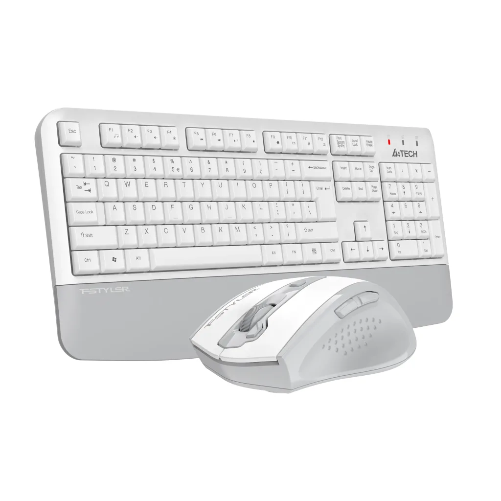 A4 TECH FG2500S PLUS, Beyaz, FSTYLER, 2.4Ghz Kablosuz, Türkçe Q, M.Medya Klavye Mouse Set