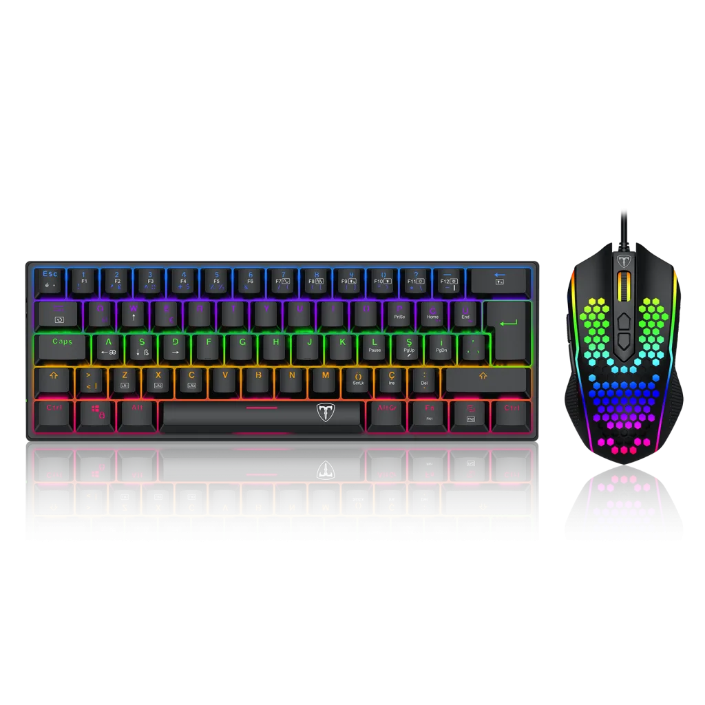 T-DAGGER T-TGS008-LIT, MAIN FORCE LITE, USB Kablolu, Türkçe Q, Rainbow Backlight, Red Mekanik Switch, 68 Tuşlu, Gaming K